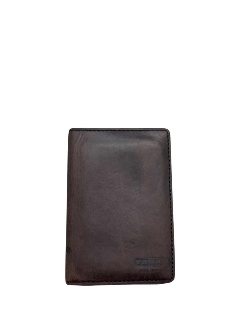 COACH - BROWN LEATHER BIFOLD CARDHOLDER WALLET